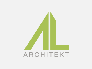 Logo AL Architekt in Farbe auf grauem Hintergrund
