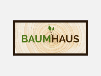 Logo Baumhaus in Farbe auf grauem Hintergrund