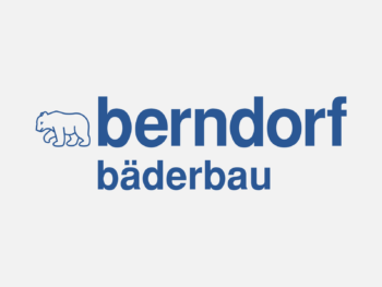 Logo Berndorf in Farbe auf grauem Hintergrund