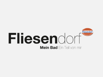 Logo Fliesendorf in Farbe auf grauem Hintergrund