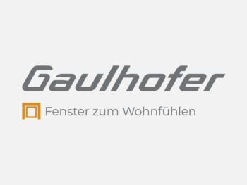 Logo Gaulhofer in Farbe auf grauem Hintergrund