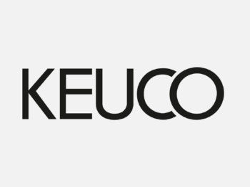 Logo KEUCO in Farbe auf grauem Hintergrund