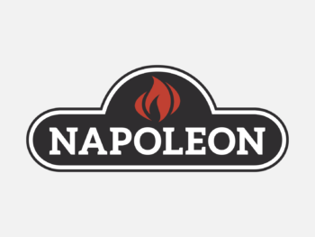 Logo Napoleon Grill in Farbe auf grauem Hintergrund