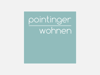 Logo Pointinger | wohnen in Farbe auf grauem Hintergrund