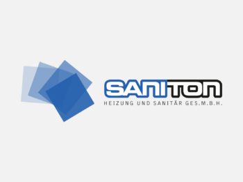 Logo Saniton in Farbe auf grauem Hintergrund
