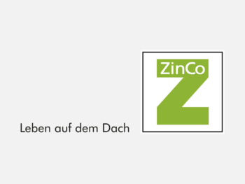 Logo ZinCo in Farbe auf grauem Hintergrund