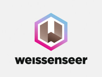 Logo Weissenseer in Farbe auf grauem Hintergrund